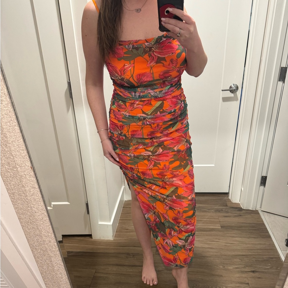 Floral Orange Dress